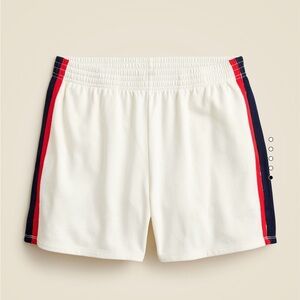 Stylish White Women's Boxer Shorts with Red and Navy Accents